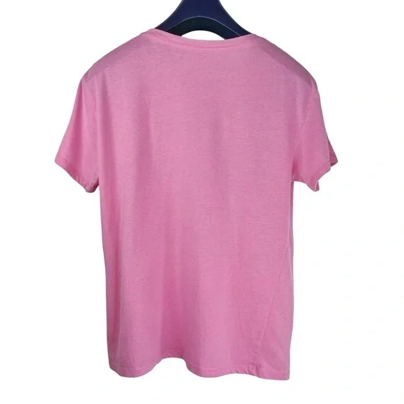 MEAN GIRLS Women's Pink Semi Cropped Crew Neck T-shirt w Movie Scene Graphic L - Picture 4 of 4